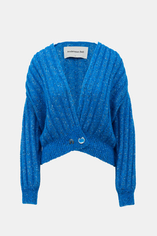 Andersson Bell Mohair Ribbed Knit Cardigan