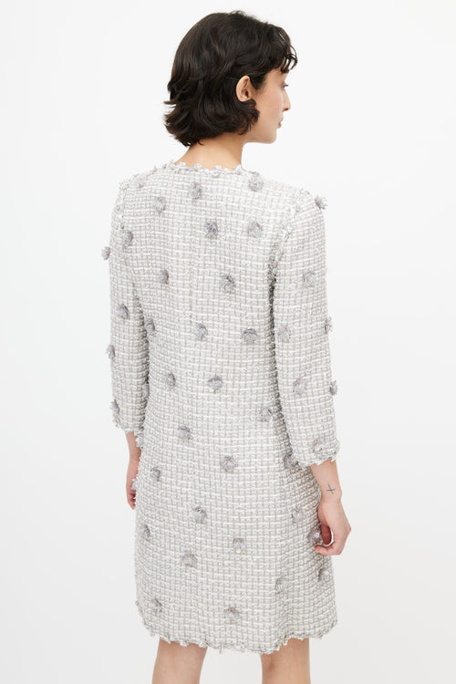 Andrew Gn Grey Tweed & Floral Sequin Jacket