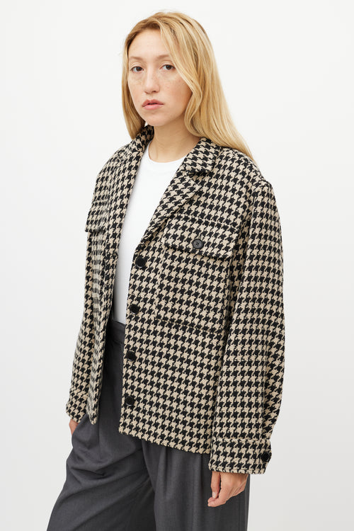 Anine Bing Black & White Houndstooth Woven Jacket