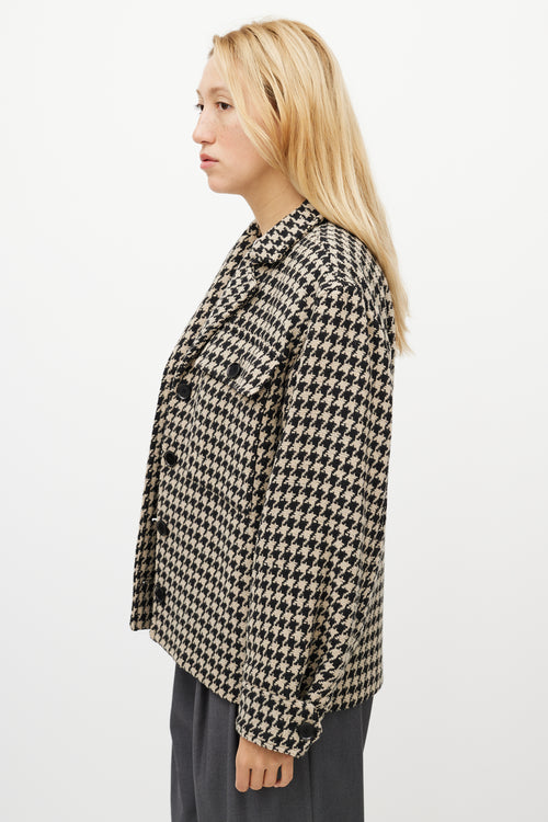 Anine Bing Black & White Houndstooth Woven Jacket