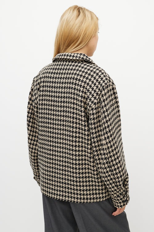 Anine Bing Black & White Houndstooth Woven Jacket