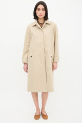 Anine Bing Beige Button Up Trench Coat