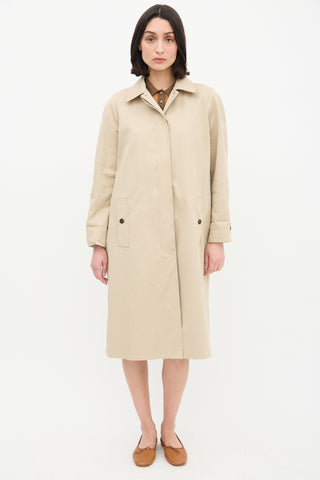 Anine Bing Beige Button Up Trench Coat