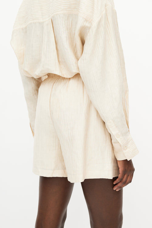 Anine Bing Beige Pleated Co-Ord Set