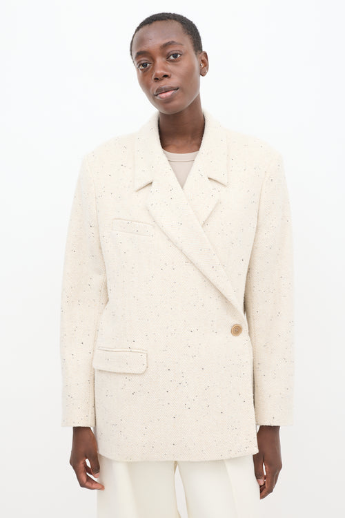 Anine Bing Beige Wool Celeste Wrap Blazer