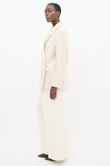 Anine Bing Beige Wool Celeste Wrap Blazer