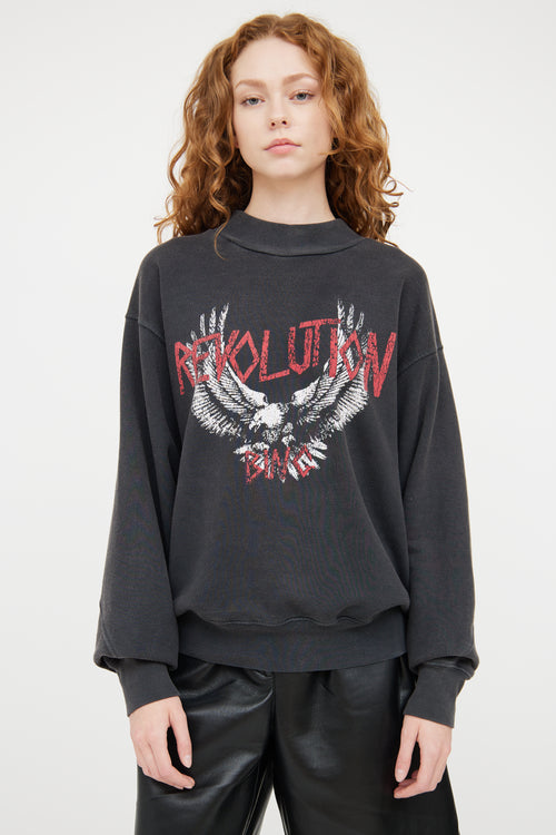 Anine Bing Grey & Multicolour Revolution Sweatshirt