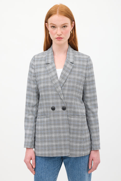 Anine Bing Black & Multicolour Check Madeleine Blazer