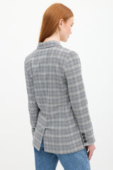 Anine Bing Black & Multicolour Check Madeleine Blazer