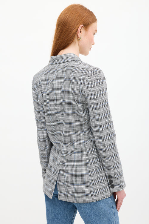 Anine Bing Black & Multicolour Check Madeleine Blazer