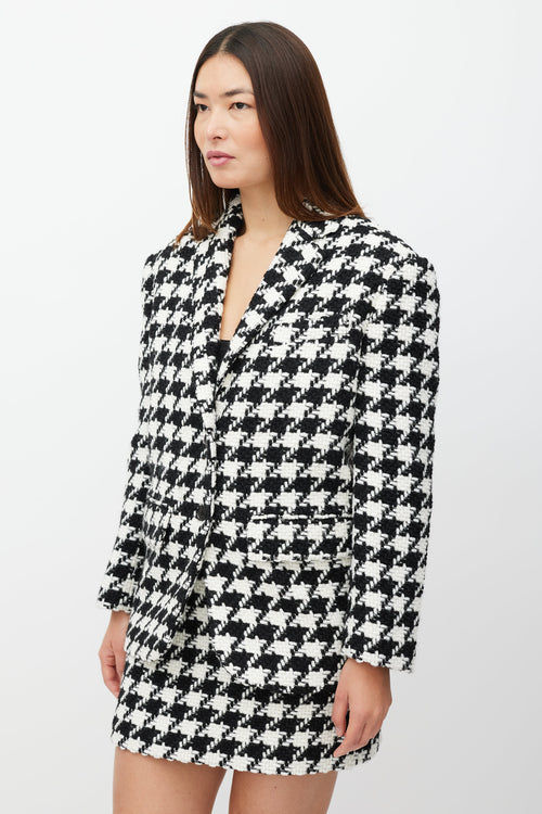 Anine Bing Black & White Woven Houndstooth Co-Ord Set