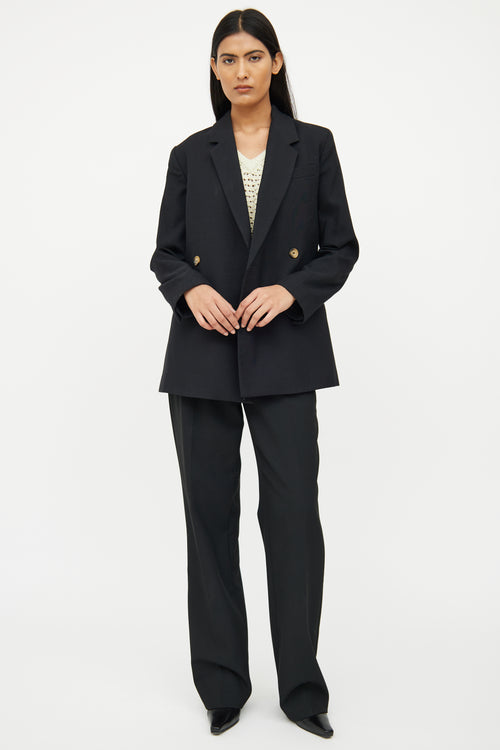 Anine Bing Black Button Long Sleeve Blazer