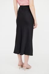 Anine Bing Black Silk Black Bar Skirt