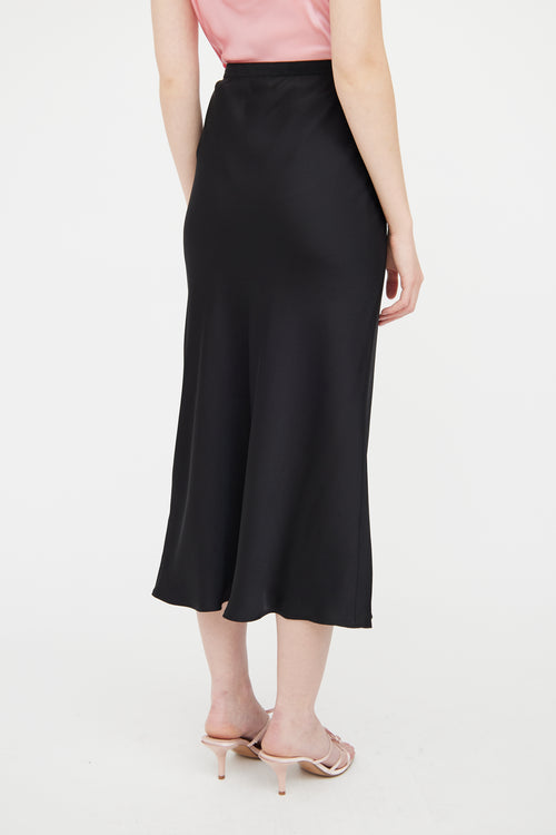 Anine Bing Black Silk Black Bar Skirt