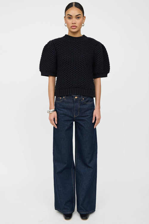 Anine Bing Wool Ribbed Knit Top