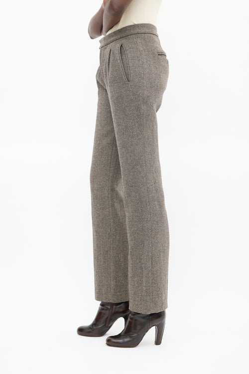 Anine Bing Brown & Black Wool Herringbone Trouser