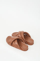 Anine Bing Brown Leather Lizzie Slide