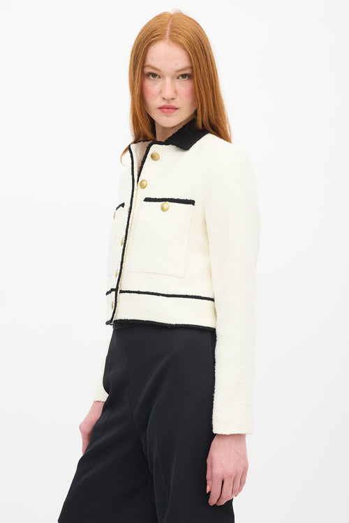 Anine Bing Cream & Black Boucle Jada Jacket