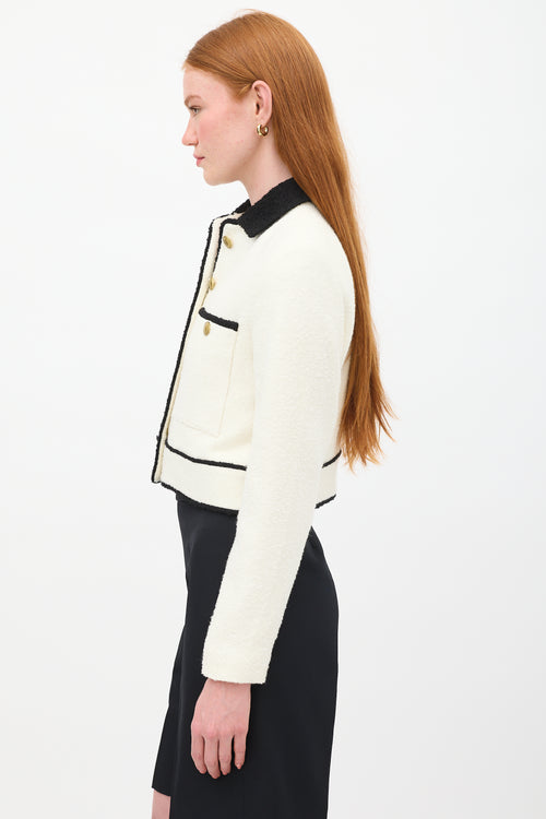 Anine Bing Cream & Black Boucle Jada Jacket