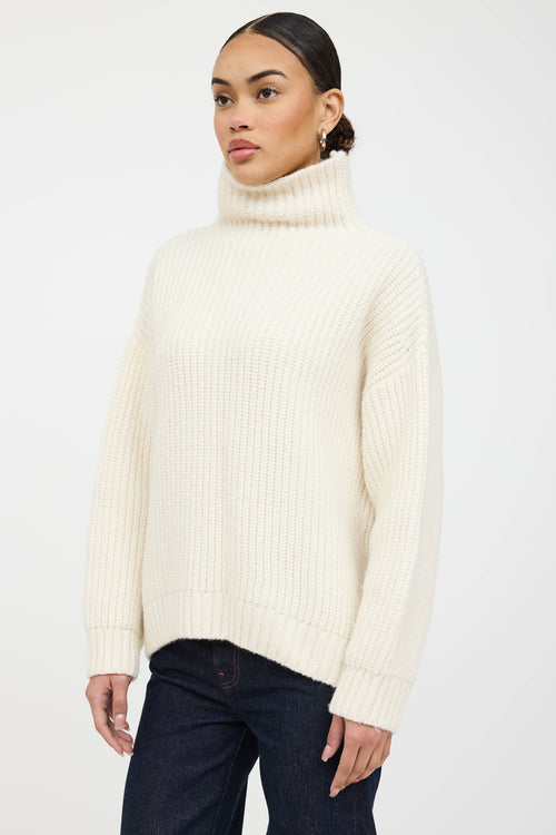 Anine Bing Wool Ribbed Knit Turtleneck Sweater
