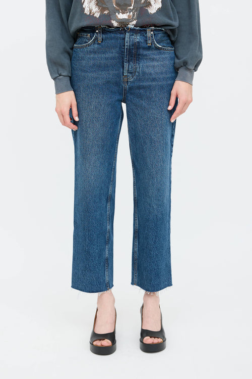 Anine Bing Gavin Frayed Straight Leg Jeans