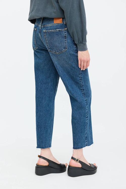 Anine Bing Gavin Frayed Straight Leg Jeans