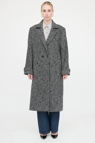 Anine Bing Double Breasted Chevron Coat