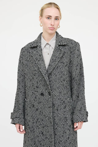 Anine Bing Double Breasted Chevron Coat