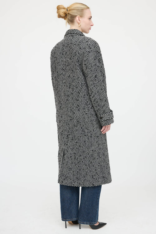 Anine Bing Double Breasted Chevron Coat