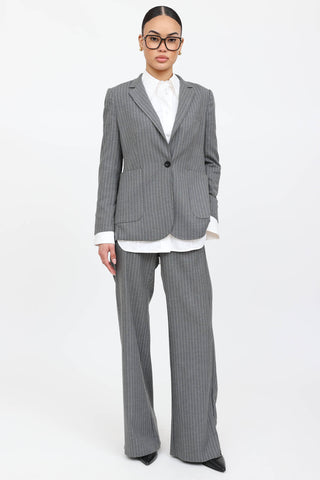 Anine Bing Pinstripe Blazer & Pant Co-ord Set