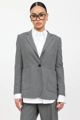 Anine Bing Pinstripe Blazer & Pant Co-ord Set