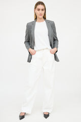 Anine Bing Pinstripe Single Breasted Blazer