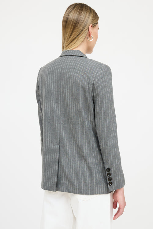 Anine Bing Pinstripe Single Breasted Blazer