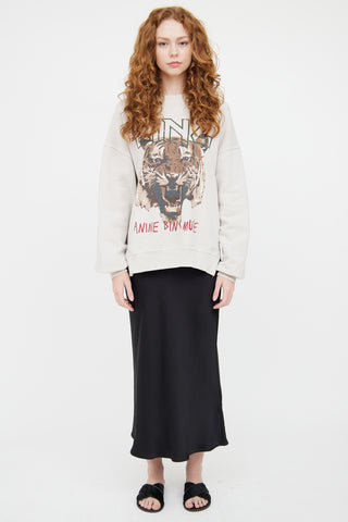 Anine Bing White & Multicolour Muse Graphic Crewneck