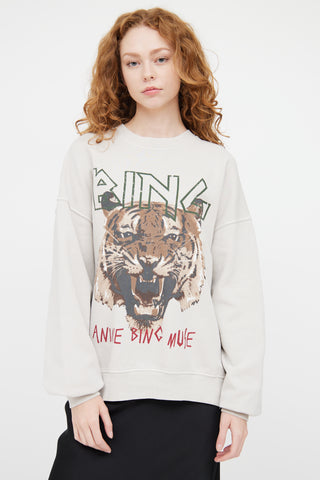 Anine Bing White & Multicolour Muse Graphic Crewneck