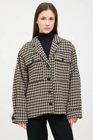Anine Bing Houndstooth Shirt Jacket