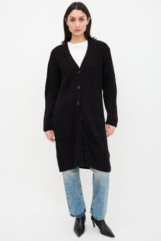 Anine Bing Mohair Ribbed Knit Cardigan