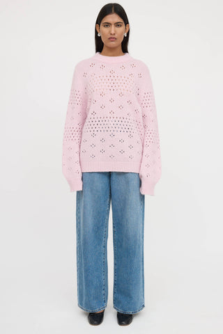Anine Bing Candice Pointelle Knit Sweater