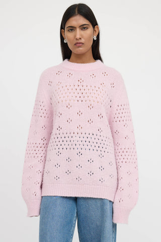 Anine Bing Candice Pointelle Knit Sweater