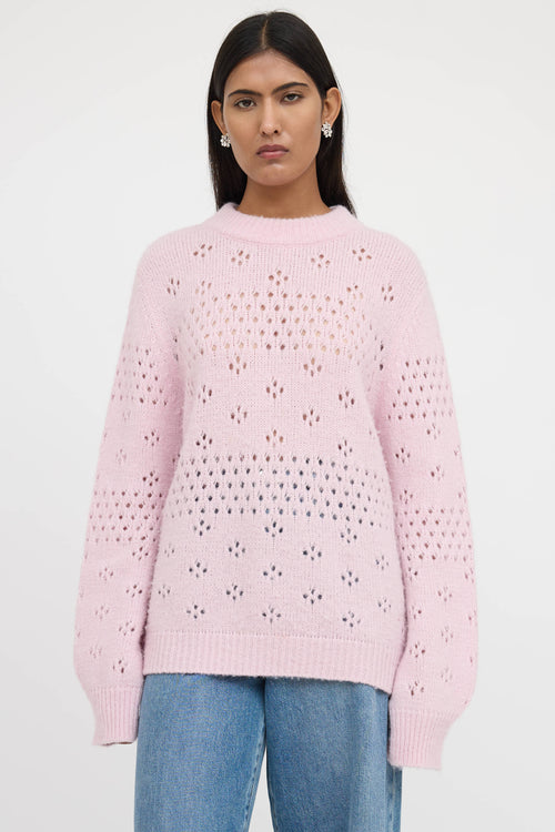Anine Bing Candice Pointelle Knit Sweater