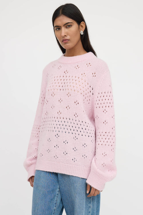 Anine Bing Candice Pointelle Knit Sweater