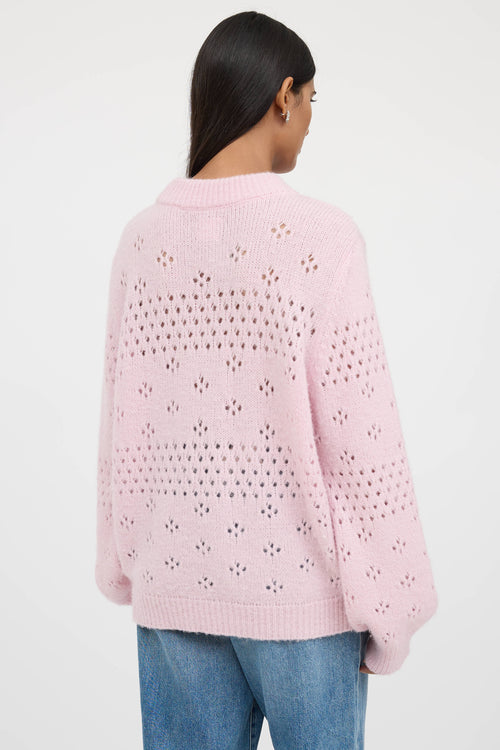 Anine Bing Candice Pointelle Knit Sweater