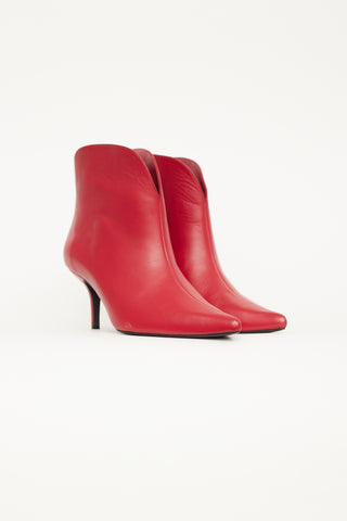 Anine Bing Red Leather Annabelle Ankle Boot