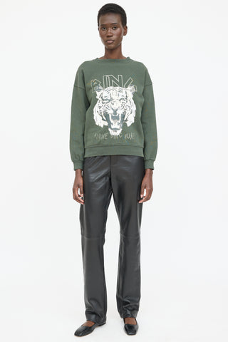 Anine Bing Graphic Print Crewneck Sweater