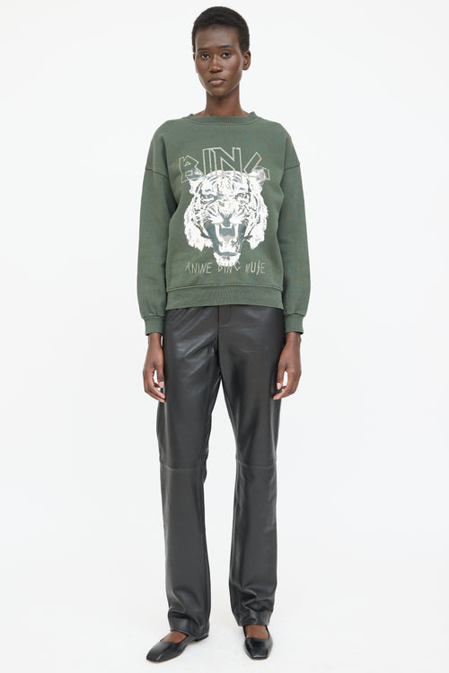 Anine Bing Graphic Print Crewneck Sweater