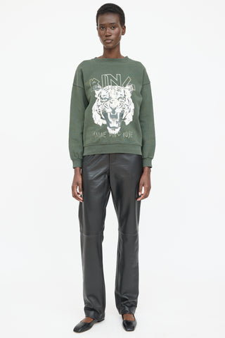 Anine Bing Graphic Print Crewneck Sweater