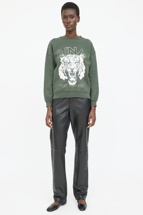 Anine Bing Graphic Print Crewneck Sweater