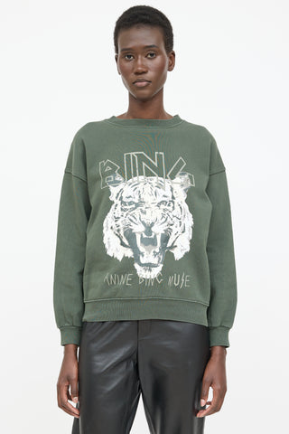 Anine Bing Graphic Print Crewneck Sweater