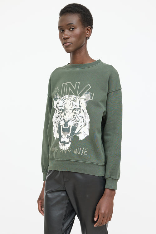 Anine Bing Graphic Print Crewneck Sweater