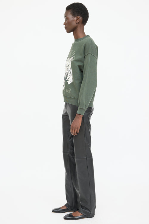 Anine Bing Graphic Print Crewneck Sweater